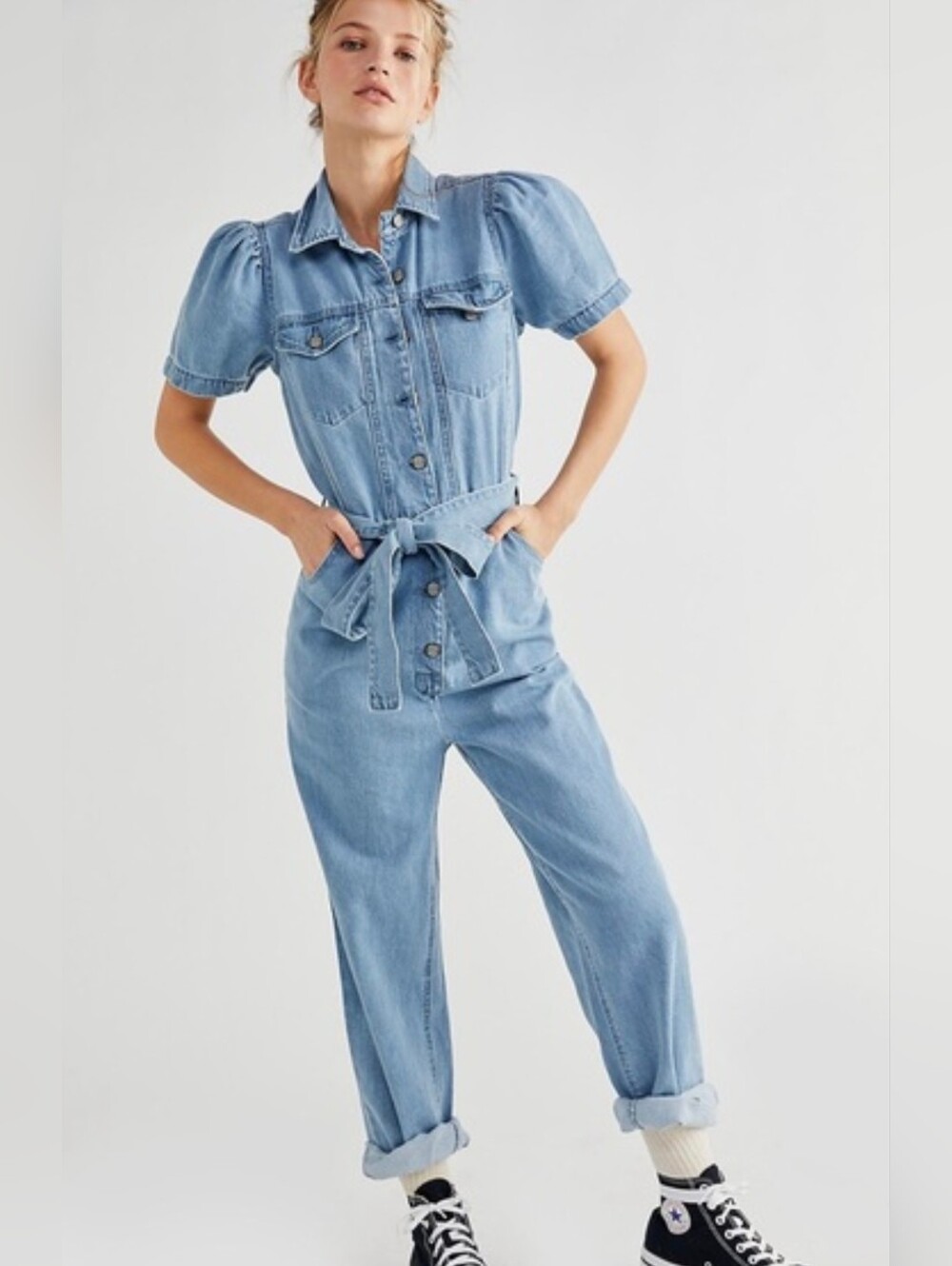 Boyish The Vincent Coverall Denim Jumpsuit Size XS